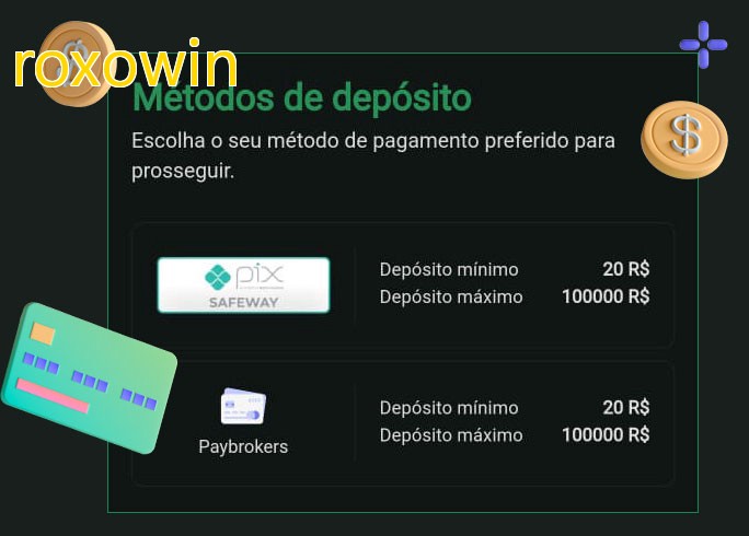 O cassino roxowinbet oferece uma grande variedade de métodos de pagamento